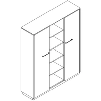 Status Office Half-Bookcase w/2 Doors & 5 Open Shelves