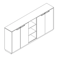Status Office Half-Bookcase w/4 Doors & 5 Open Shelves