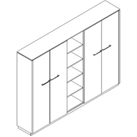 Status Office Half-Bookcase w/4 Doors & 5 Open Shelves