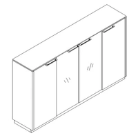 2 Doors, 2 Glass Doors & 6 Shelves