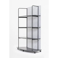 Tanca Convex Bookcase w/PET Acoustic Screen & 4 Shelves