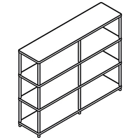 Stilt Office Double Metal Bookcase w/3 Shelves