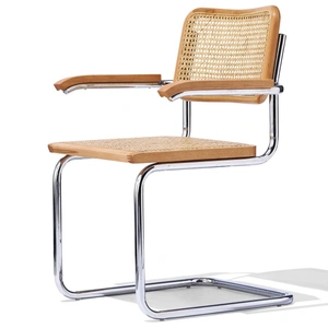 SohoConcept Furniture Cesca Dining Armchair with Woven Rattan Seat & Back