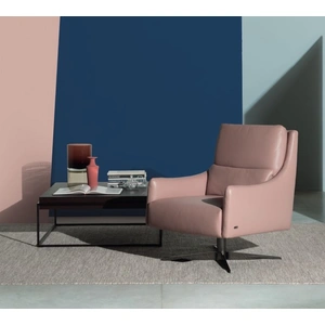 Natuzzi Editions Gloria Fabric/Leather Swivel Chair