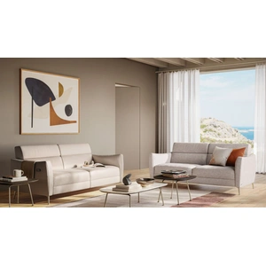 Natuzzi Editions Greg Fabric/Leather Power Reclining Living Room Set
