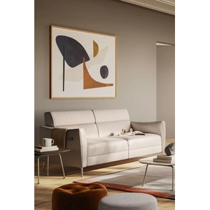 Natuzzi Editions Greg Fabric/Leather Power Recliner Sofa
