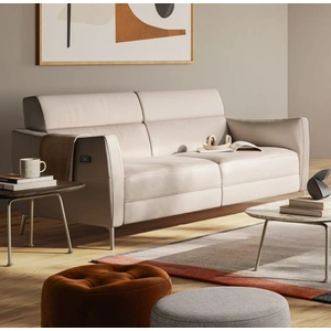Natuzzi Editions Greg Fabric/Leather Power Recliner Sofa