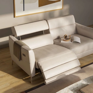 Natuzzi Editions Greg Fabric/Leather Power Recliner Sofa