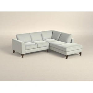 Natuzzi Editions Sollievo Fabric/Leather L-Shape Sectional Sofa w/Wood Legs