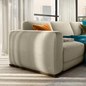Natuzzi Editions Boston Fabric/Leather L-Shaped Sectional Sofa