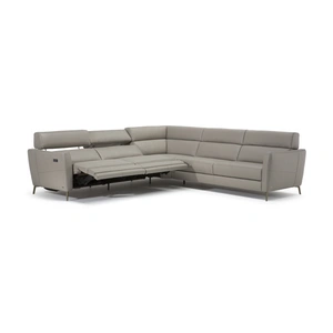 Natuzzi Editions Greg Fabric/Leather L-Shaped Power Reclining Sectional Sofa