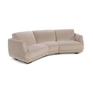 Natuzzi Editions Carter Fabric/Leather Curved Sofa