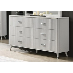 Lifestyle Furniture SM Lifestyle 0308w Wood Dresser w/6 Drawers, White