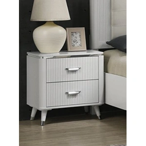 Lifestyle Furniture SM Lifestyle 0308w Wood Nightstand w/2 Drawers, White