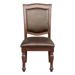Homelegance Lordsburg Classic Faux Leather/Wood Dining Chair, Brown Cherry/Brown (Set of 2)