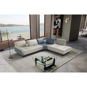 Diven Living Pegaso 3-Piece Modular Leather L-Shape Sectional Sofa