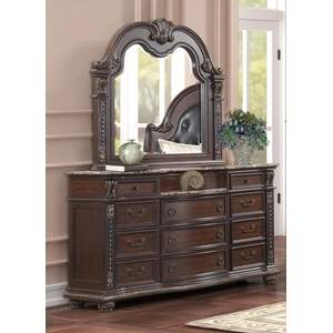 Lifestyle Furniture SM 0401 Wood Dresser w/11 Drawers (Marble Inset)