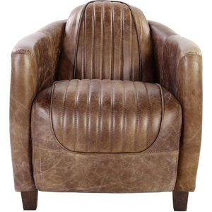 AF Modern Brancaster Vintage Top Grain Leather/Aluminum Chair, Brown