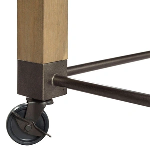 Hammary Maya Rectangular Wood/Metal Counter Height Console Table w/2 Stools, Natural Pecan