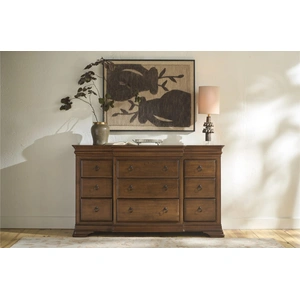 Universal Furniture New Lou Wood Dresser w/9 Drawers, Cognac