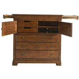 Universal Furniture New Lou Wood Dressing Chest w/3 Drawers & 2 Doors, Cognac
