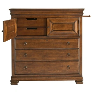 Universal Furniture New Lou Wood Dressing Chest w/3 Drawers & 2 Doors, Cognac