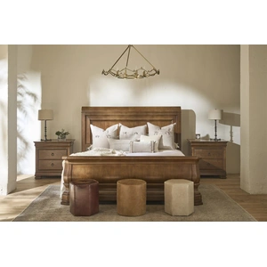 Universal Furniture New Lou Wood Sleigh Bedroom Set, Cognac