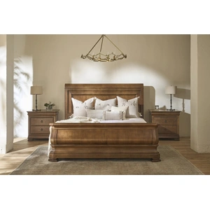 Universal Furniture New Lou Wood Sleigh Bedroom Set, Cognac