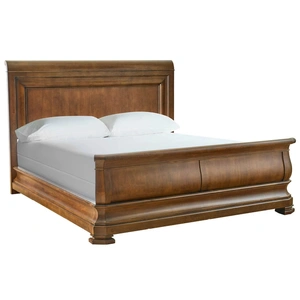 Universal Furniture New Lou Louie P's Wood Sleigh Bed, Cognac