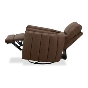 Liberty Furniture Reilly Triple Power Swivel Recliner | Leather & Wood Design