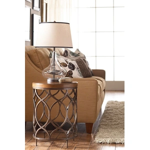 Hammary Hidden Treasures Round Wood/Metal Lamp Table, Brown/Dark Bronze