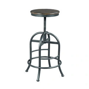 Hammary Hidden Treasures Wood/Metal Adjustable Pub Stool, Brown/Black