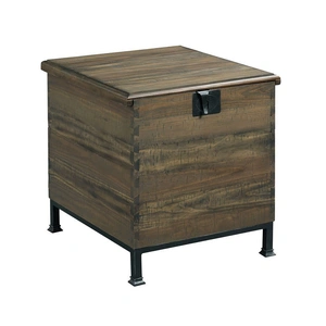 Hammary Hidden Treasures Rectangular Wood/Metal Trunk End Table
