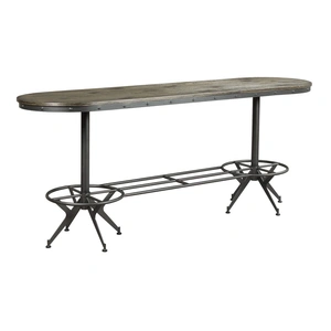 Hammary Hidden Treasures Oval Wood Veneer/Metal Bar Table, Brown/Black