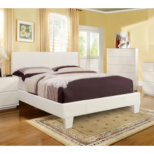 Furniture of America Winn Park Leatherette/Wood Platform Bed, White