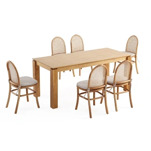 Manhattan Comfort Rockaway 70.86-inch Solid Wood Dining Room Set w/Paragon 1.0 Chairs