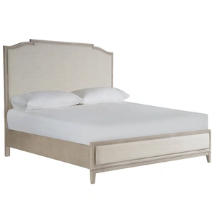 Universal Furniture Coalesce Fabric/Wood Panel Bed in Asbury Oyster/Rolling Fog