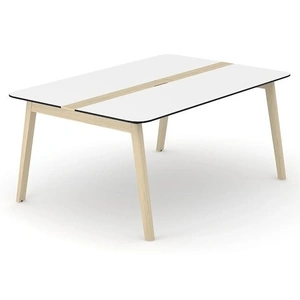 NARBUTAS Nova Wood HPL D55.1-inch 6-Person Office Meeting Table w/Grommet & Metal Cable Tray