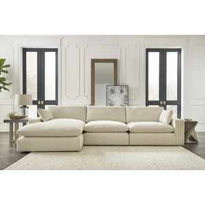 Ashley Furniture Elyza Fabric L-Shaped 3-Piece Left Arm Sectional Sofa w/Chaise, Linen