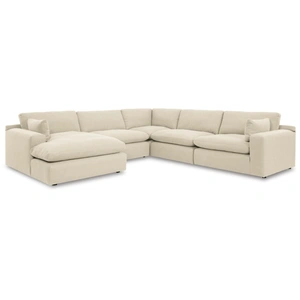 Ashley Furniture Elyza Fabric L-Shaped 5-Piece Left Arm Sectional Sofa w/Chaise, Linen