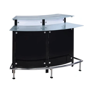Coaster Keystone Glass Top Bar Unit, Black