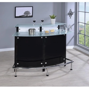 Coaster Keystone Glass Top Bar Unit, Black