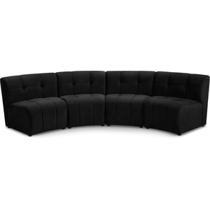 Meridian Furniture Limitless 123-inch 4-Piece Modular Velvet Sectional