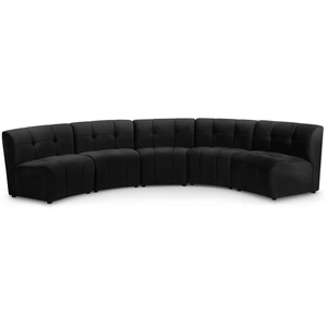 Meridian Furniture Limitless 145-inch 5-Piece Modular Velvet Sectional