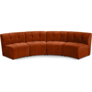 Meridian Furniture Limitless 145-inch 5-Piece Modular Velvet Sectional