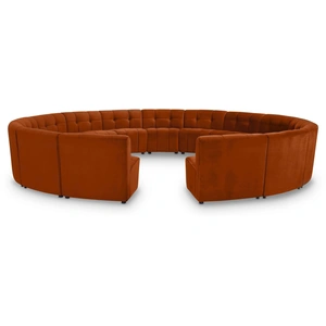 Meridian Furniture Limitless 173-inch 15-Piece Modular Velvet Sectional