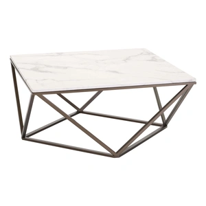 Zuo Modern Tintern Faux Marble Coffee Table, Stone & Antique Brass