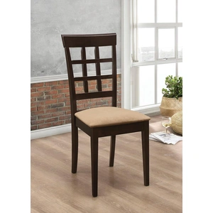 Coaster Gabriel Microfiber Lattice Back Side Chair, Tan (Set of 2)