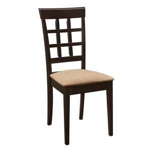 Coaster Gabriel Microfiber Lattice Back Side Chair, Tan (Set of 2)