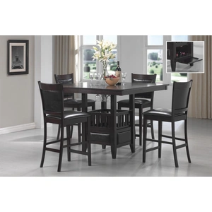 Coaster Jaden 47.25-inch Square Storage Wood Veneer Counter Height Table, Espresso